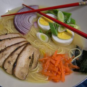 Diabetic-Friendly Chicken and Miso Ramen Noodle Soup