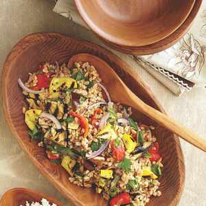 Diabetic-Friendly Grilled Vegetables and Farro